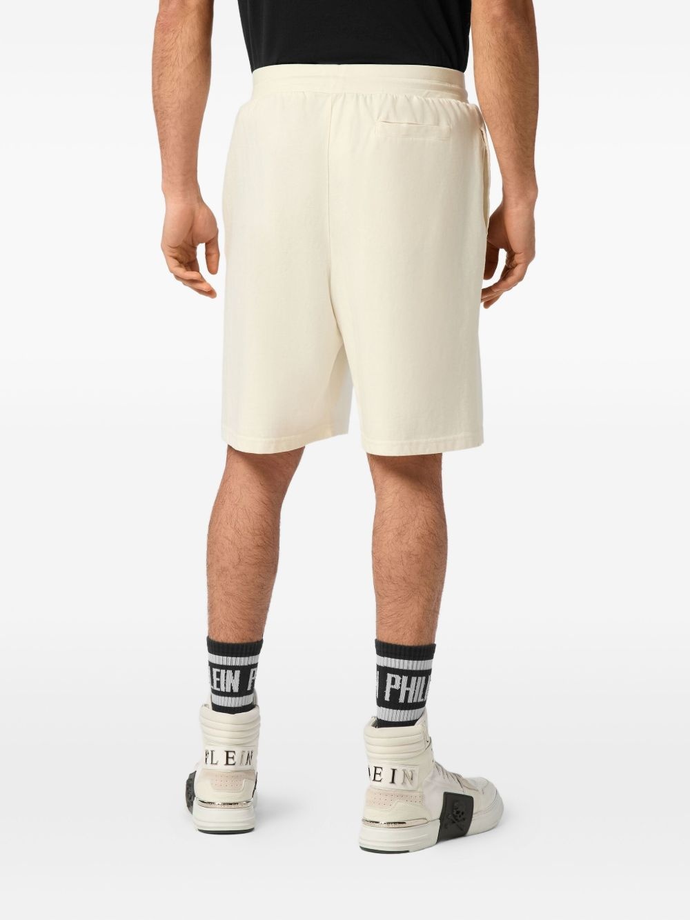 logo-appliqué track shorts - 4