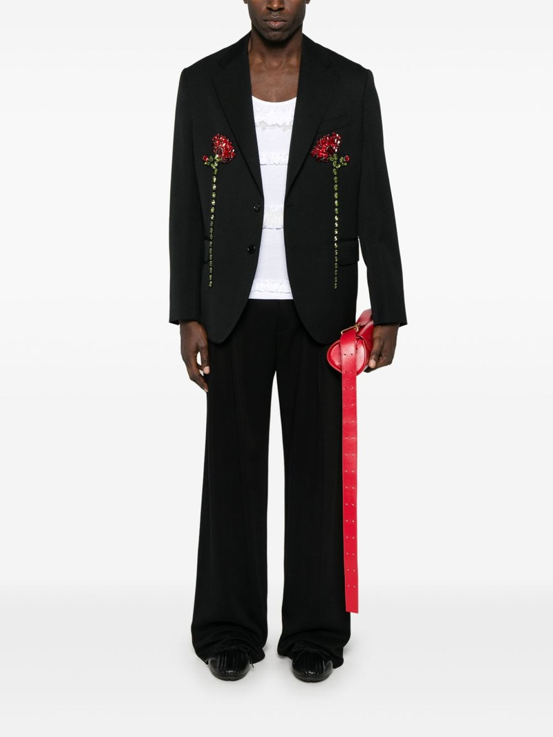 Simone Rocha double-carnation-embellished blazer outlook