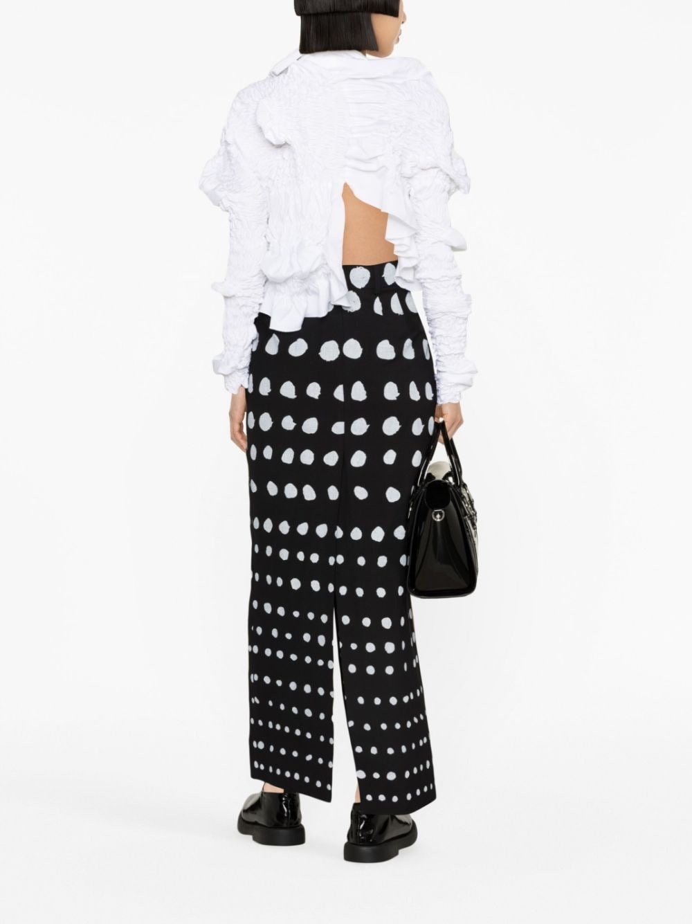 Iman dot-print pencil skirt - 4