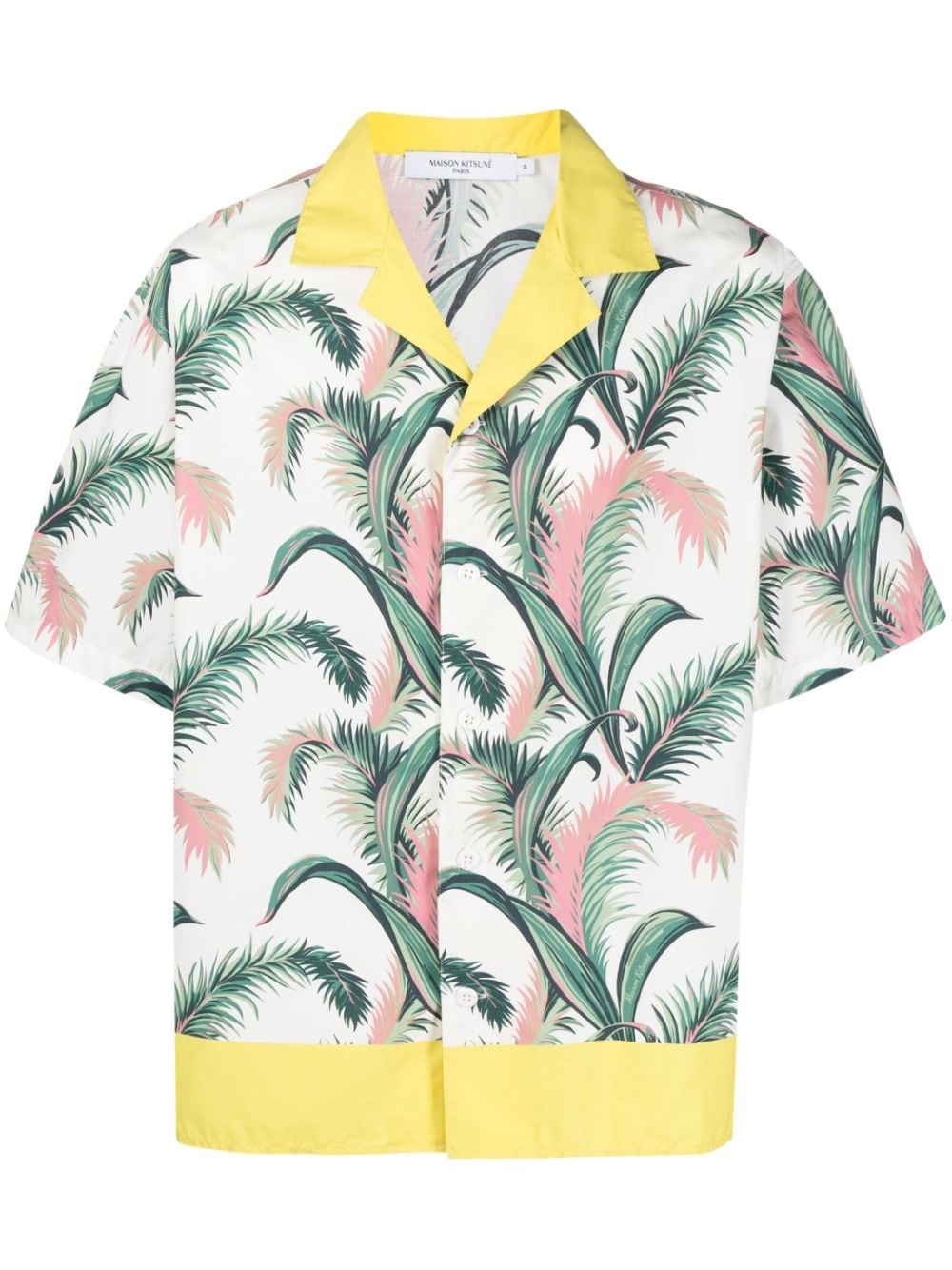 botanical-print short-sleeve shirt - 1
