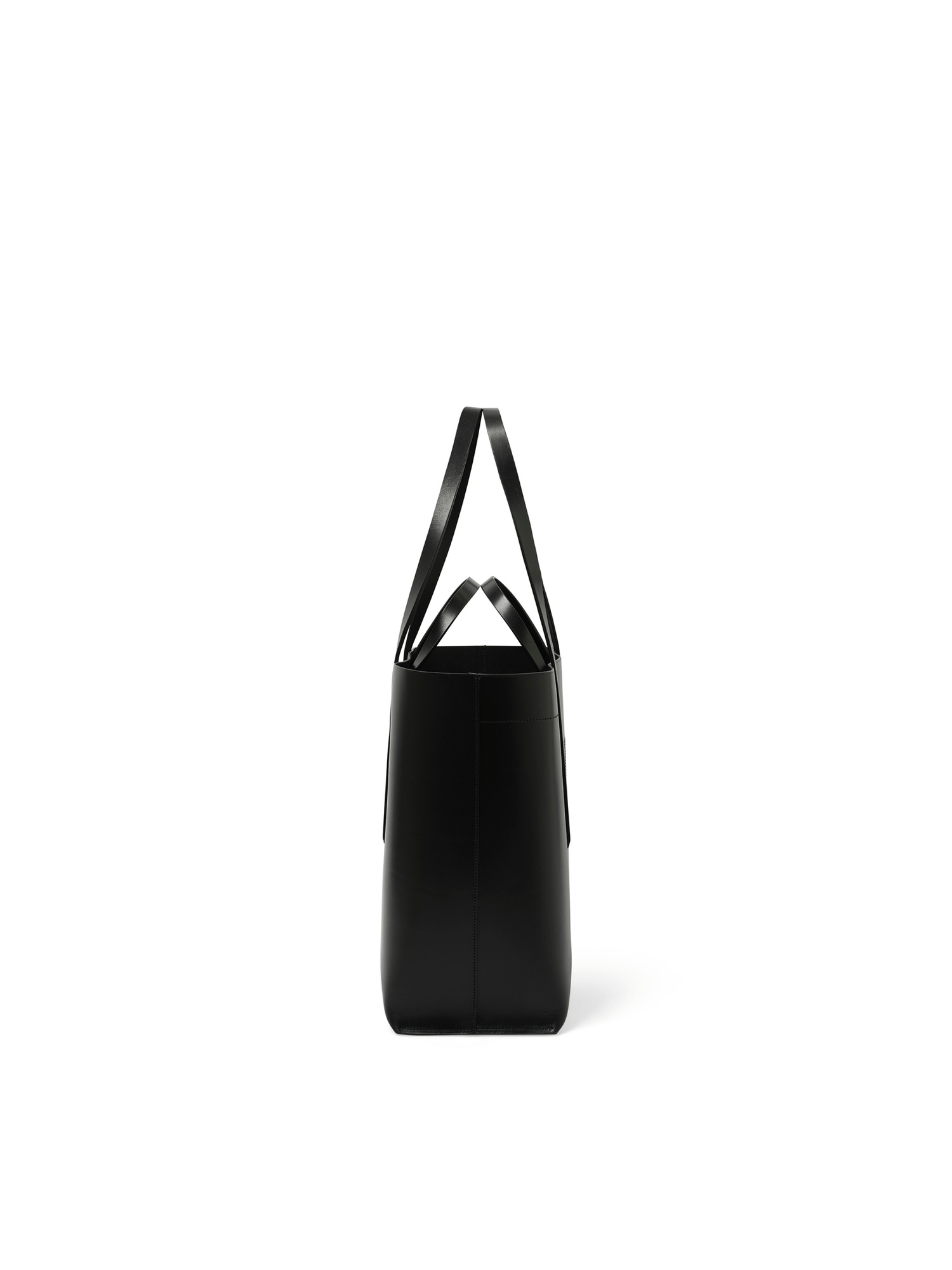 Leather Shopper Bag in Black - 5