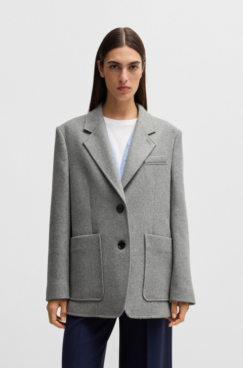 OVERSIZE-FIT BLAZER IN MELANGE WOOL 2
