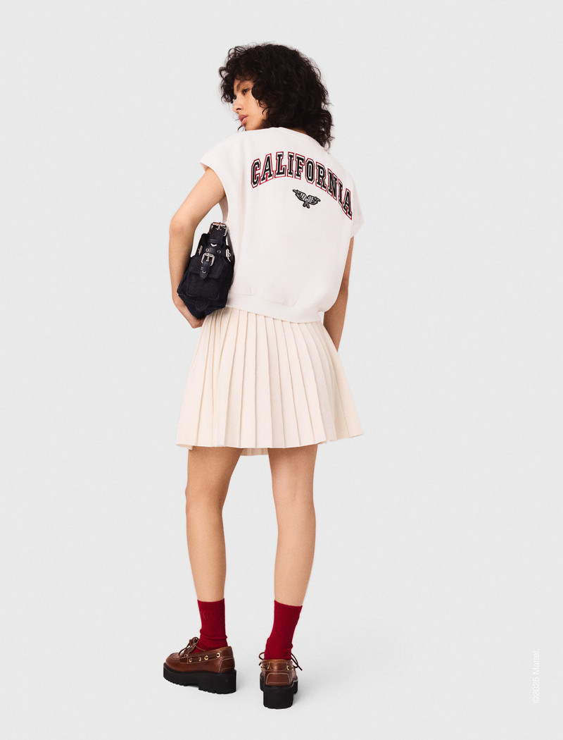 Embroidered fleece cropped sweatshirt 4