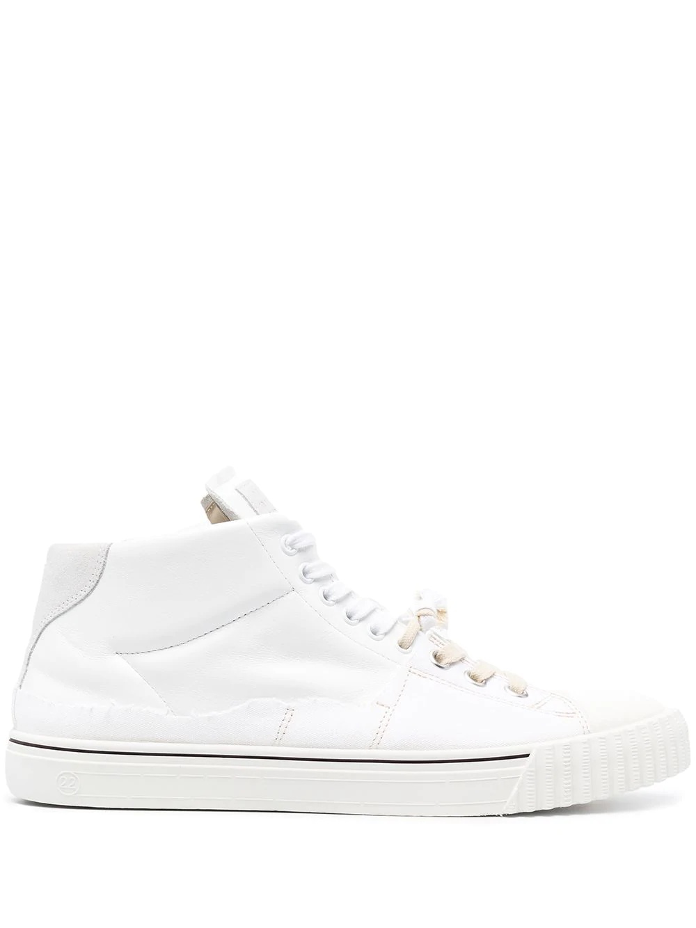 high-top leather sneakers - 1