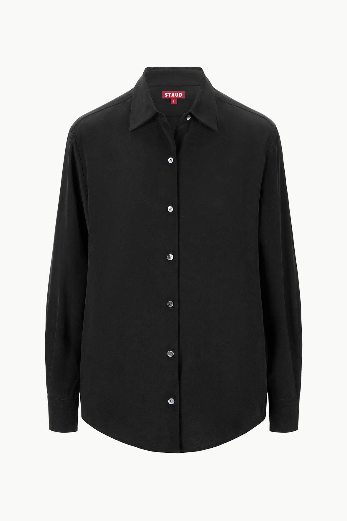 STAUD ROXBURY SILK SHIRT BLACK - 1