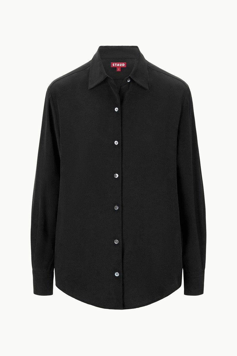 STAUD ROXBURY SILK SHIRT BLACK 1