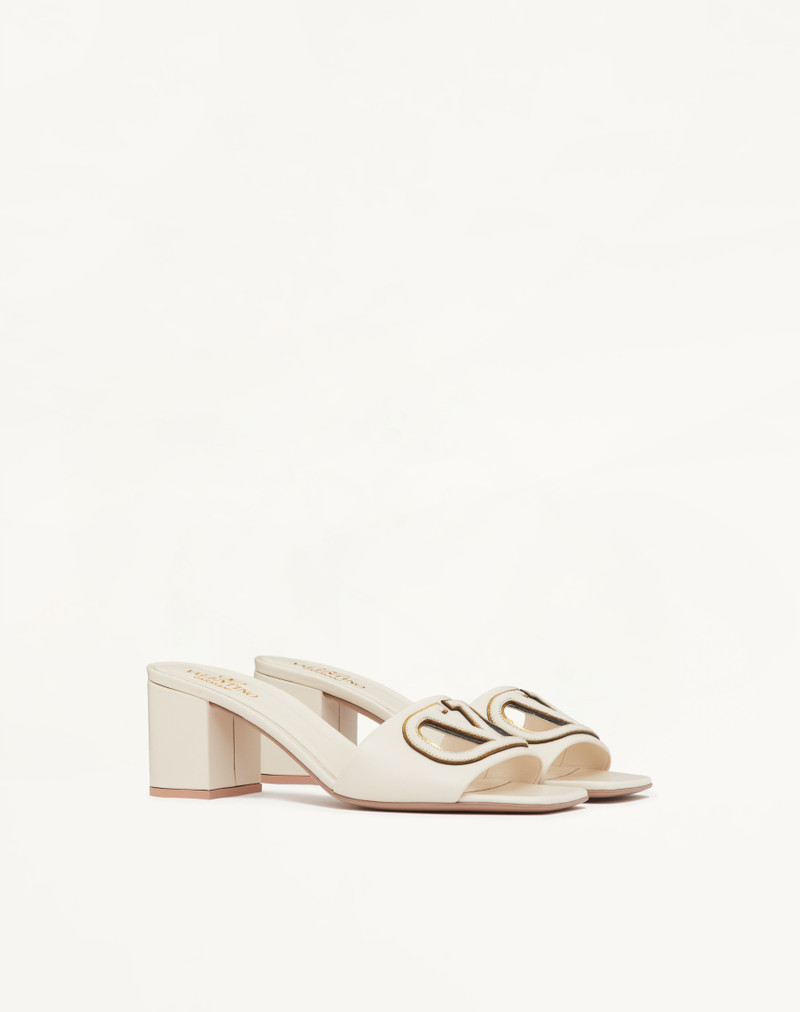 VLOGO CUT-OUT SLIDE SANDAL IN CALFSKIN 60MM 2
