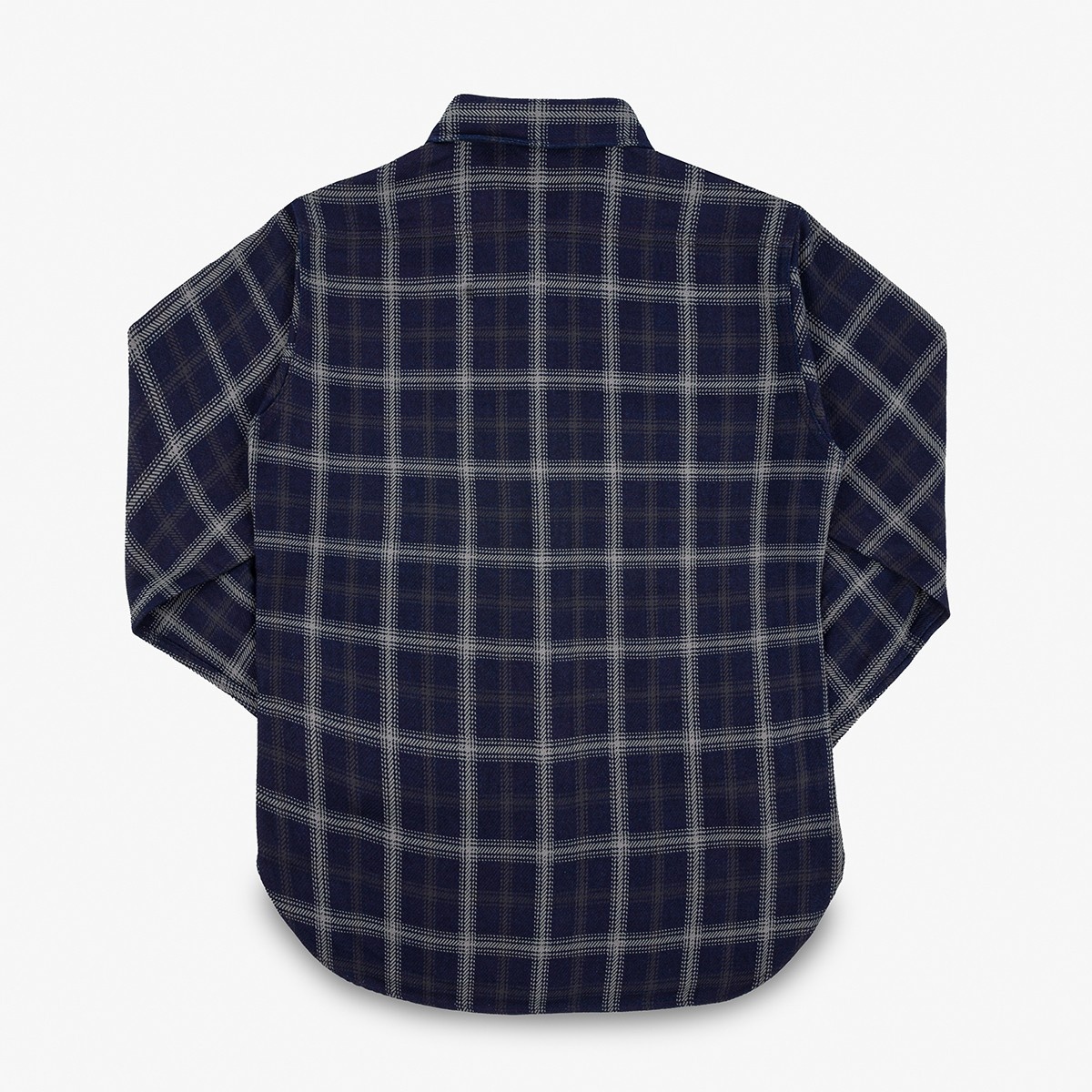 IHSH-412-BLK 9oz Selvedge Indigo Check Flannel Work Shirt - Black - 5