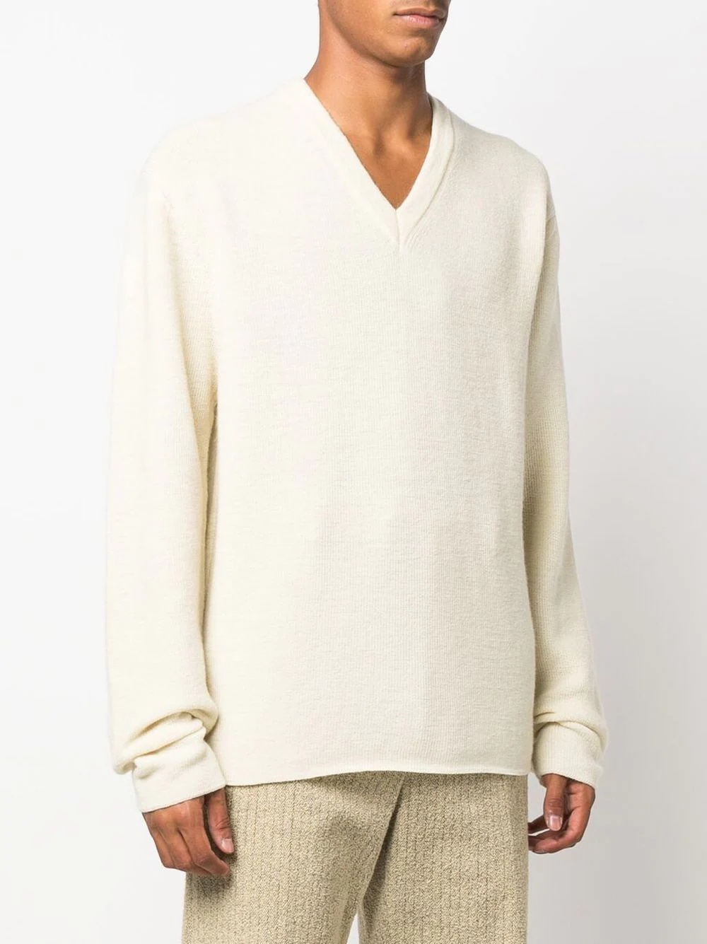 V-neck wool jumper - 3