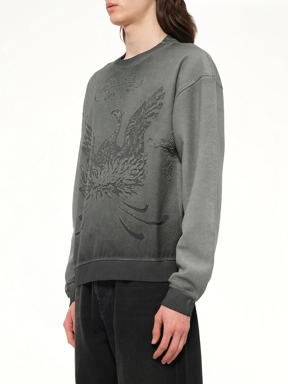 S-ARON Sweatshirt in Washed Grey - 3