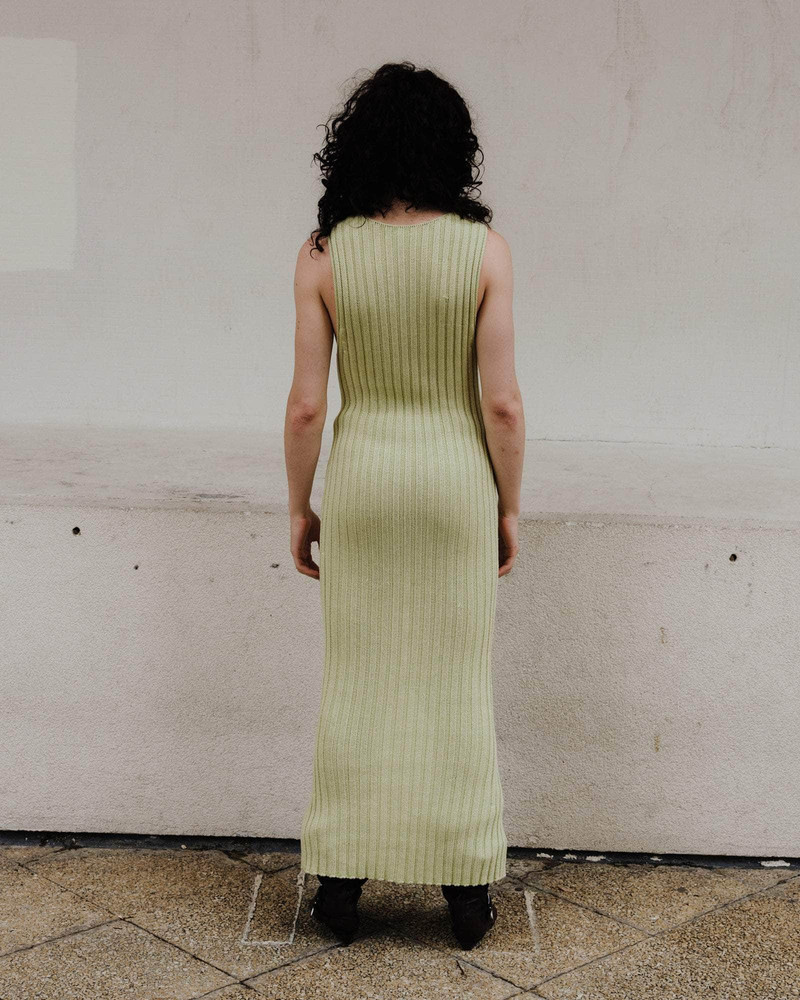 BASERANGE Loulou Sleeveless Dress - Organic Cotton Rib outlook