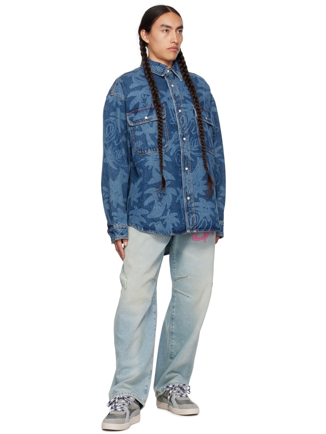 Blue Palmity Denim Shirt - 4