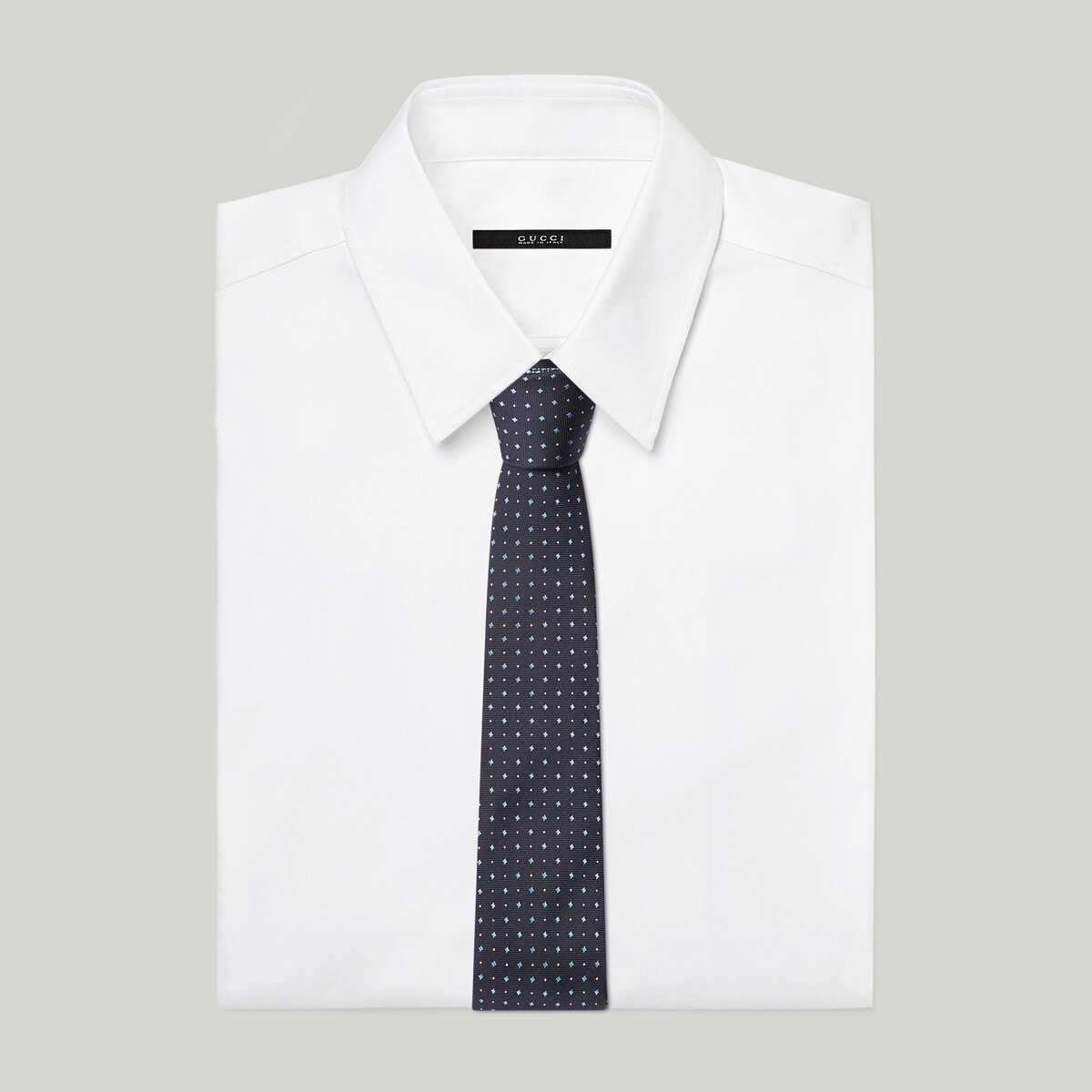 Polka-dot rhombus silk jacquard tie - 2