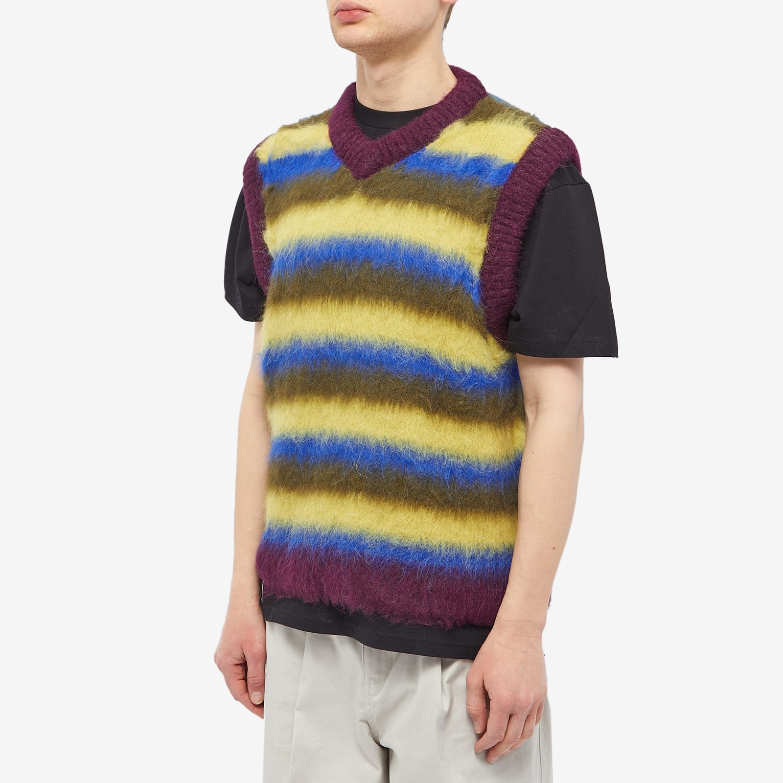 Brain Dead Blurry Lines Alpaca Knit Vest - 2
