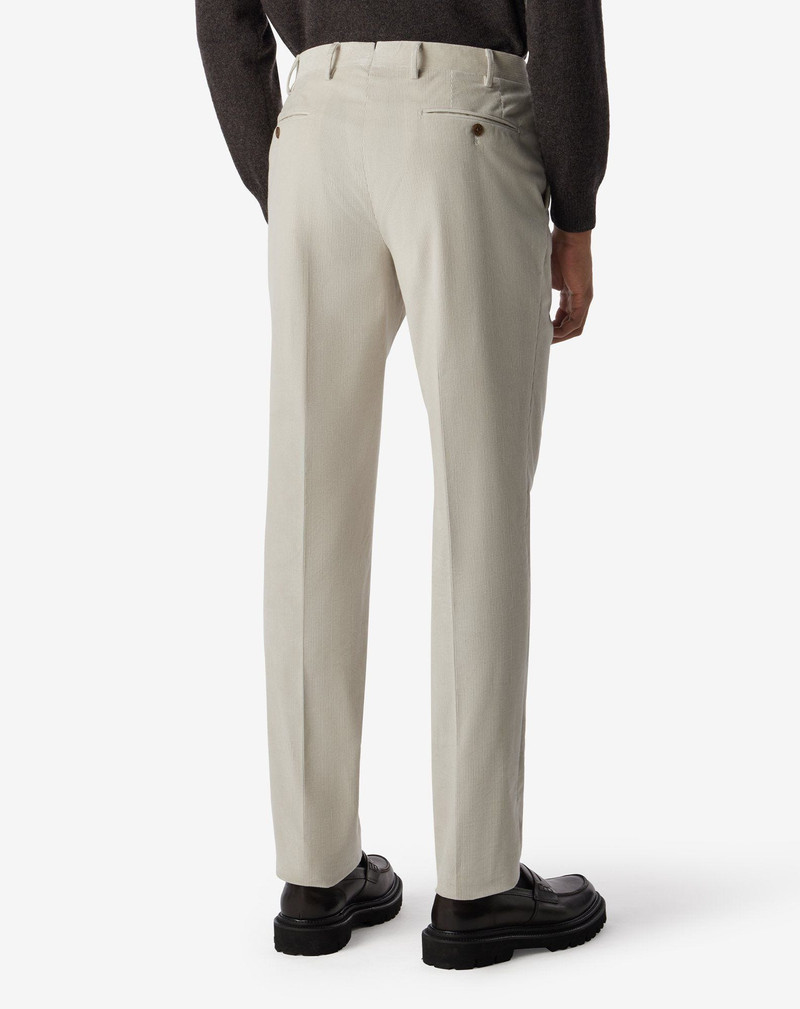 White ribbed velvet 1 pleated trousers 4