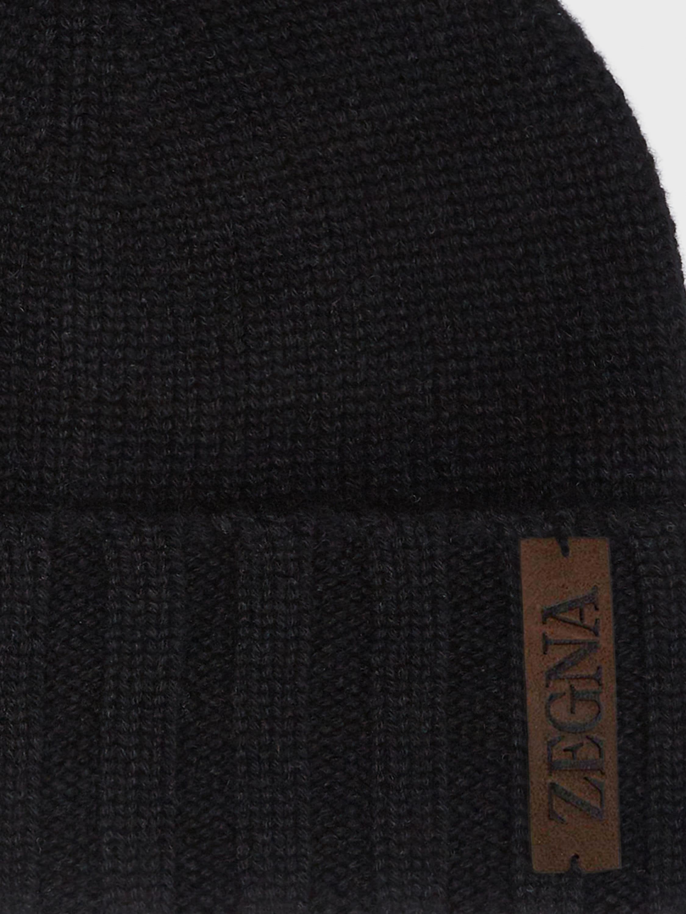 BLACK OASI CASHMERE BEANIE - 2