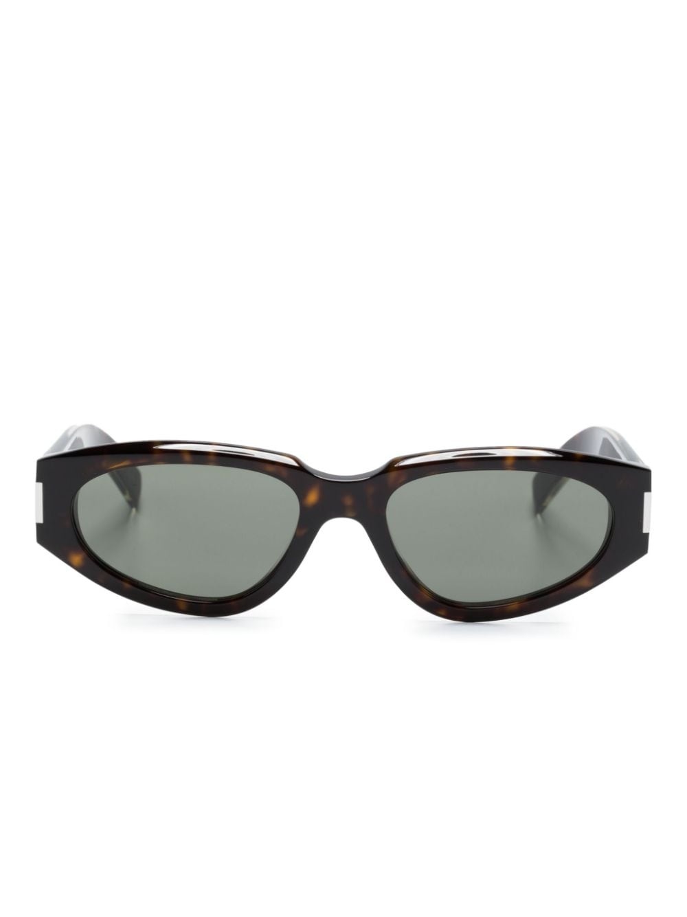 tortoiseshell-effect oval-frame sunglasses - 1