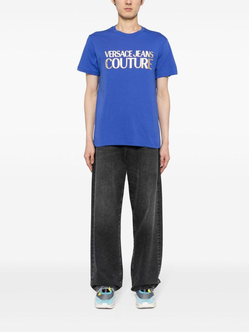 VERSACE JEANS COUTURE logo-foil cotton T-shirt outlook