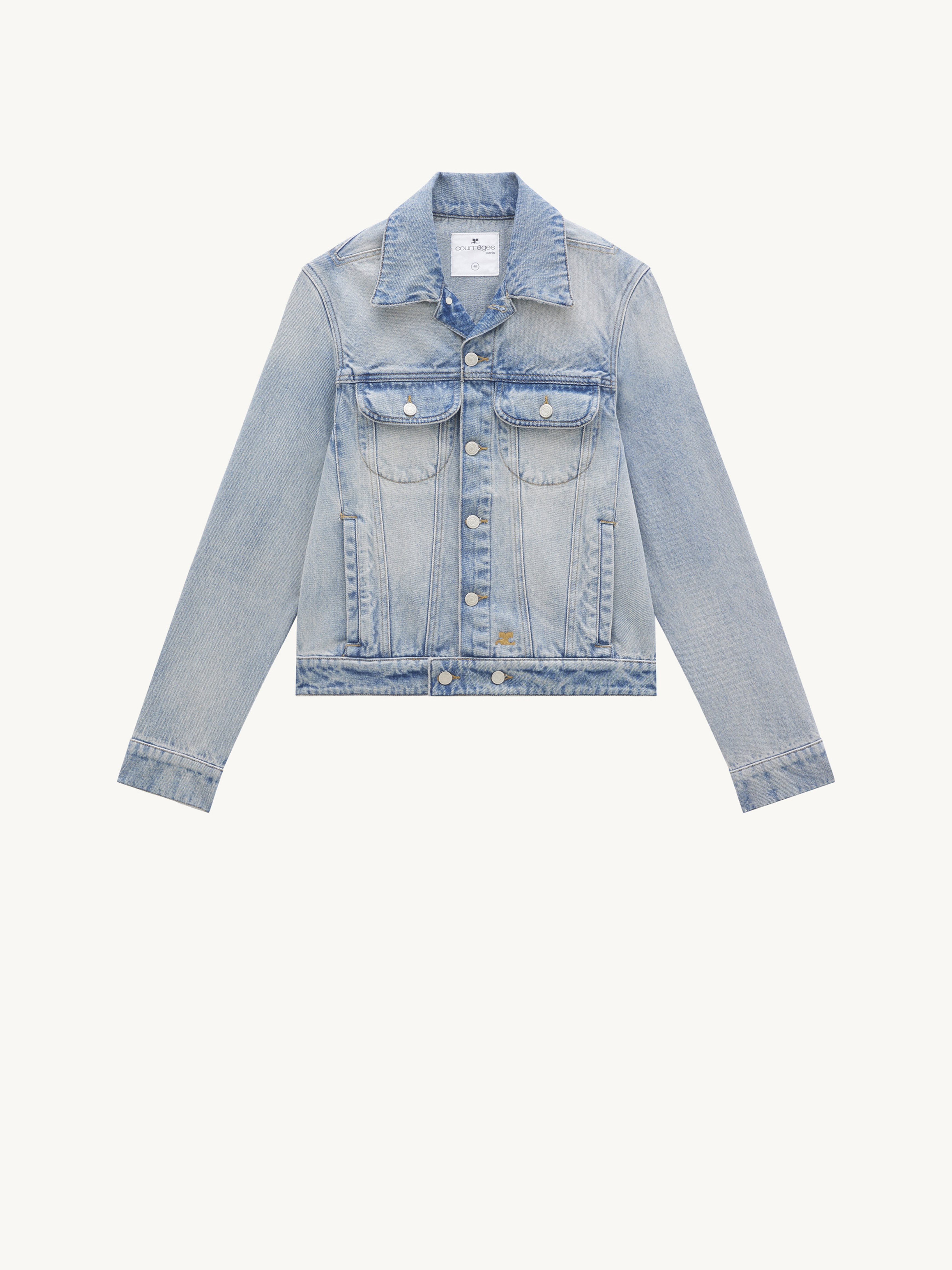 ジャケット COURREGES DIRTY BLUE DENIM TRUCKER JACKET courrèges DIRTY BLUE DENIM STRAP JACKET | REVERSIBLE