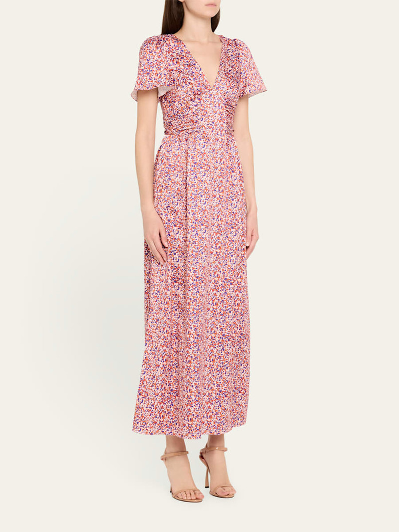 KIKA VARGAS Lara Dots Satin Maxi Dress outlook