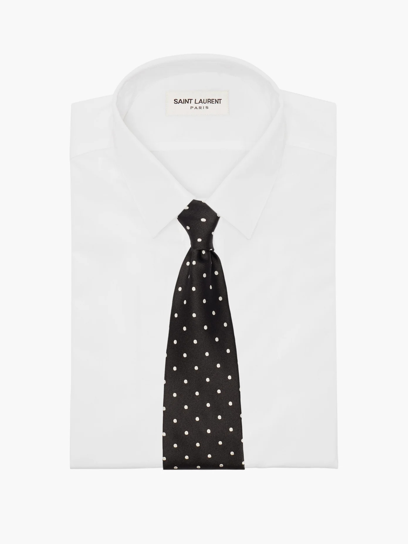 Polka-dot silk-satin tie - 2