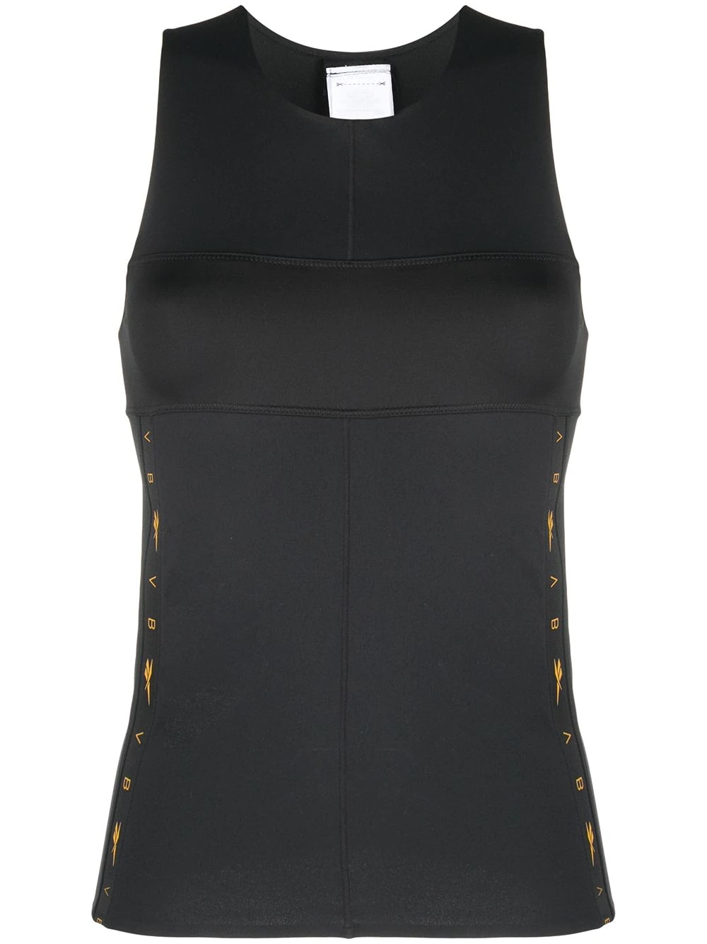 logo-print sleeveless vest - 1