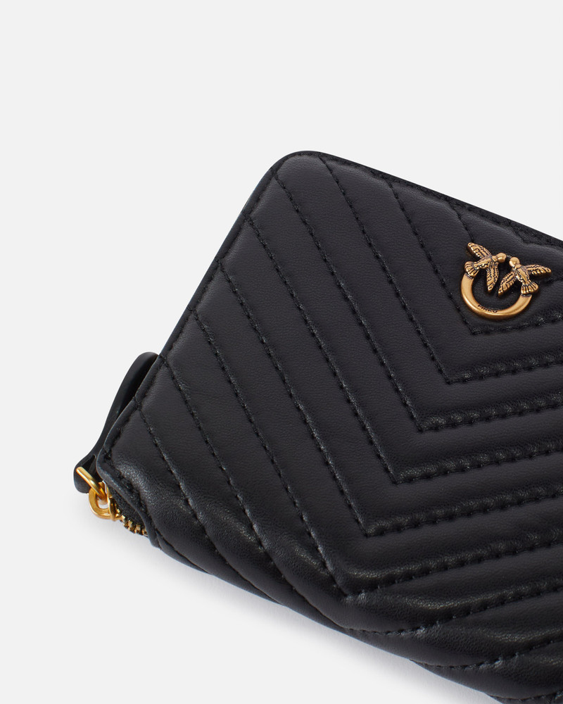 SQUARE QUILTED NAPPA LEATHER ZIP-AROUND PURSE 4