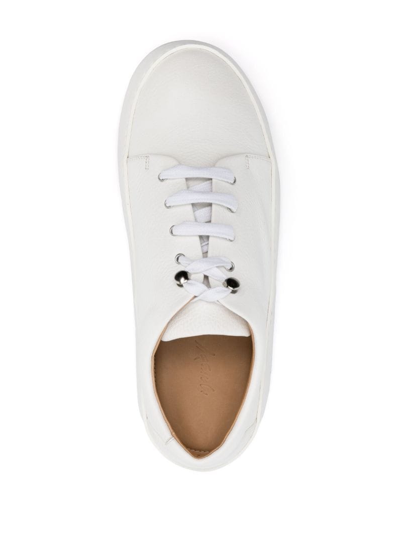 panelled lace-up low-top sneakers - 4