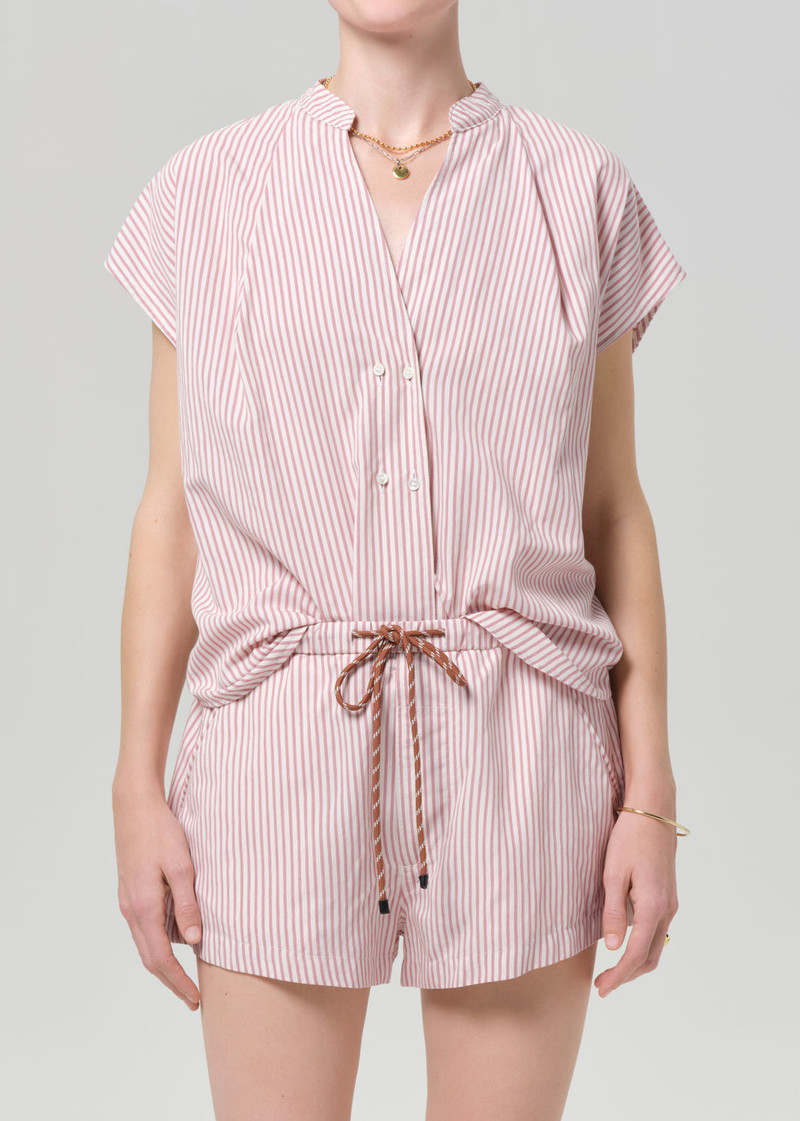 Citizens of Humanity Penelope Blouse In Raspberry Stripe outlook