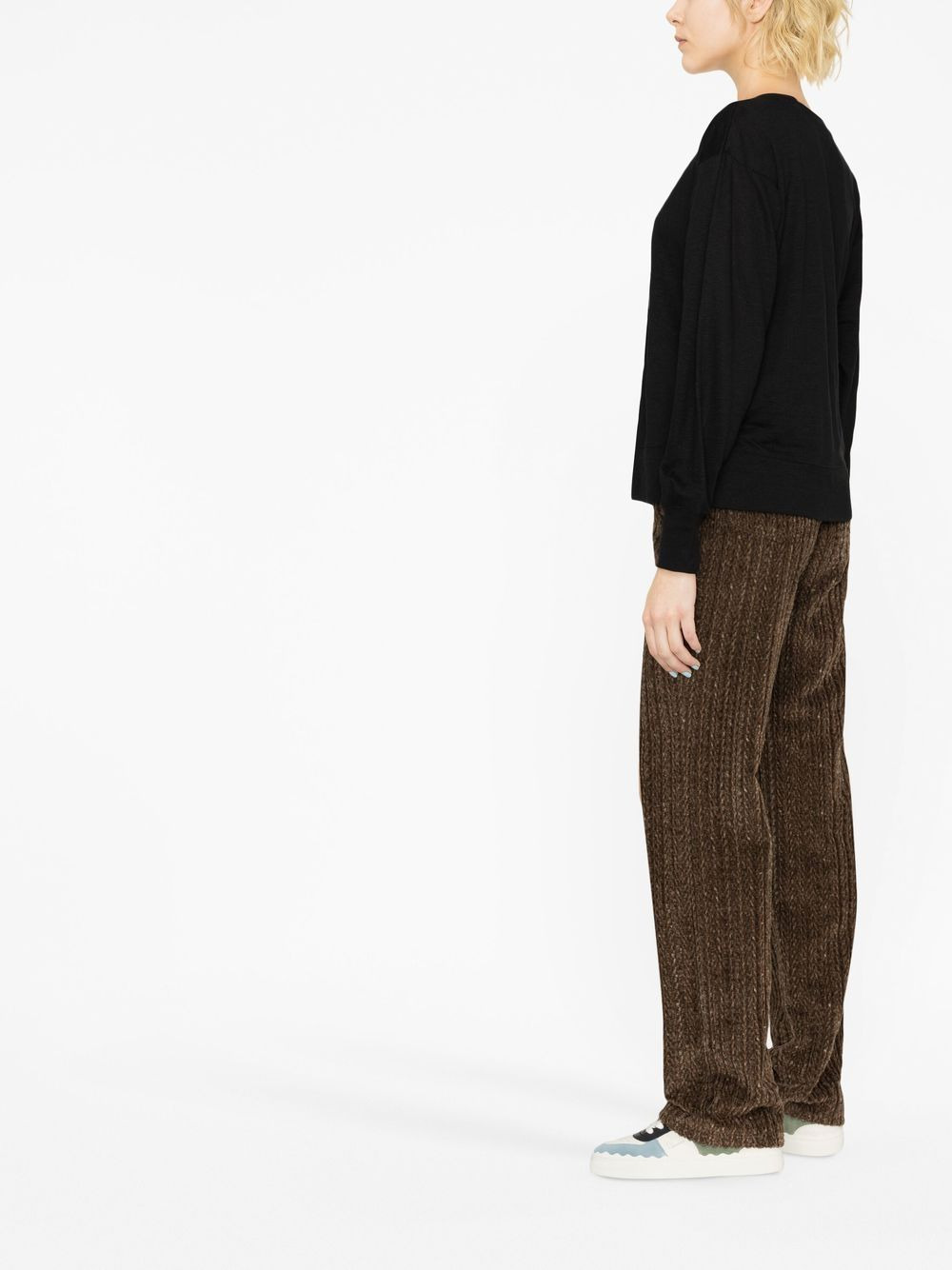 logo-print linen sweatshirt - 3