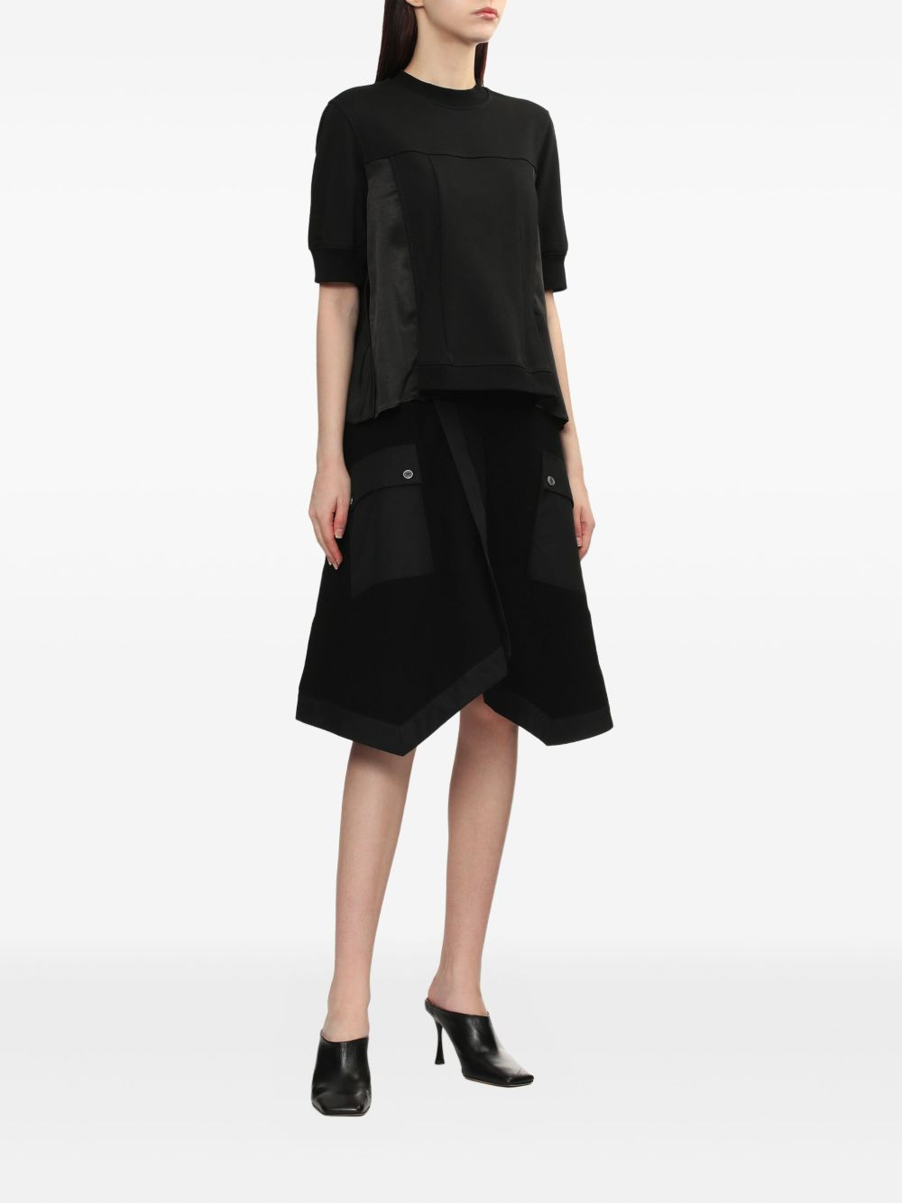 panelled short-sleeve top - 2