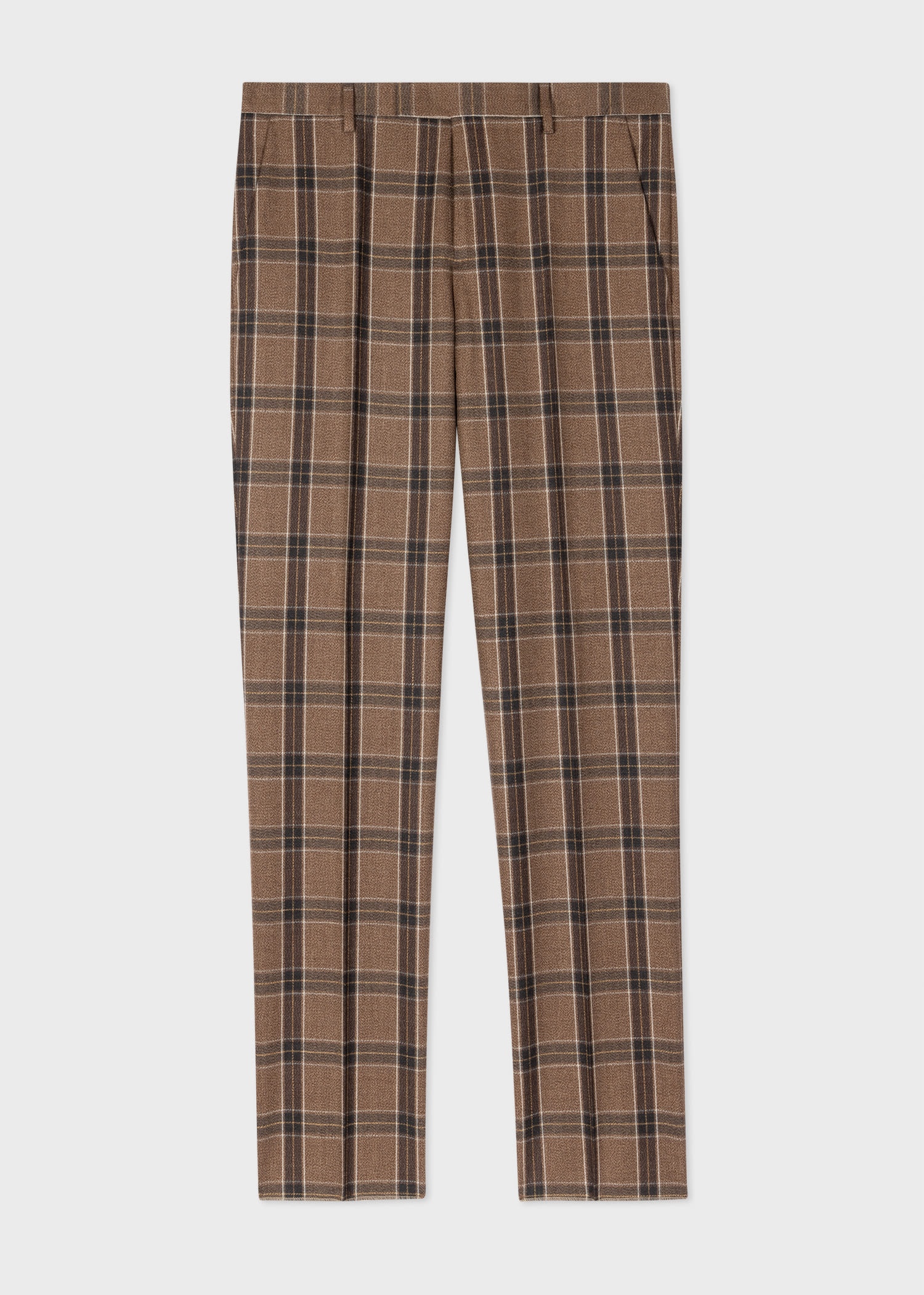 Large Check Wool Trousers - 1