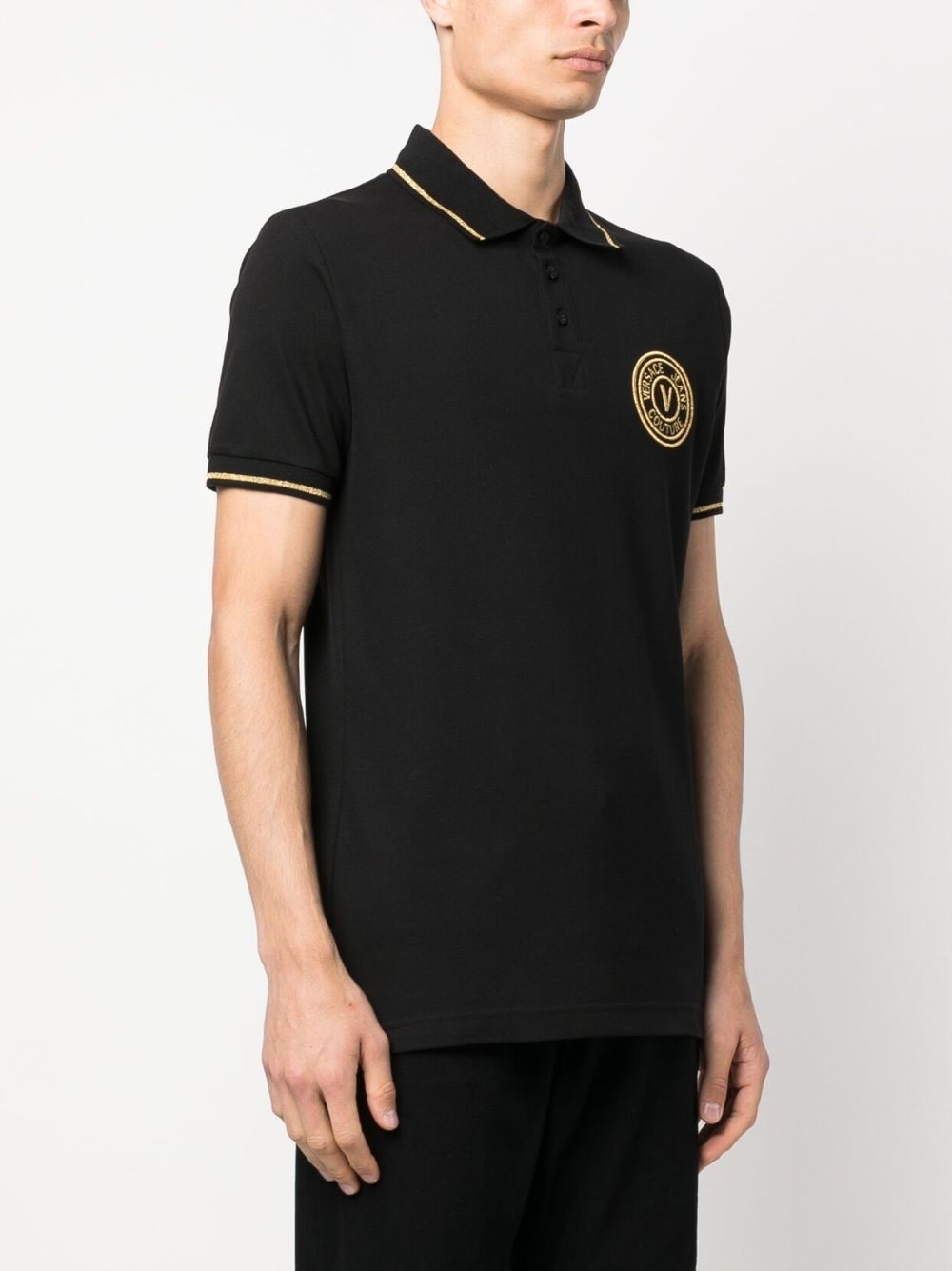logo-embroidered cotton polo shirt - 3