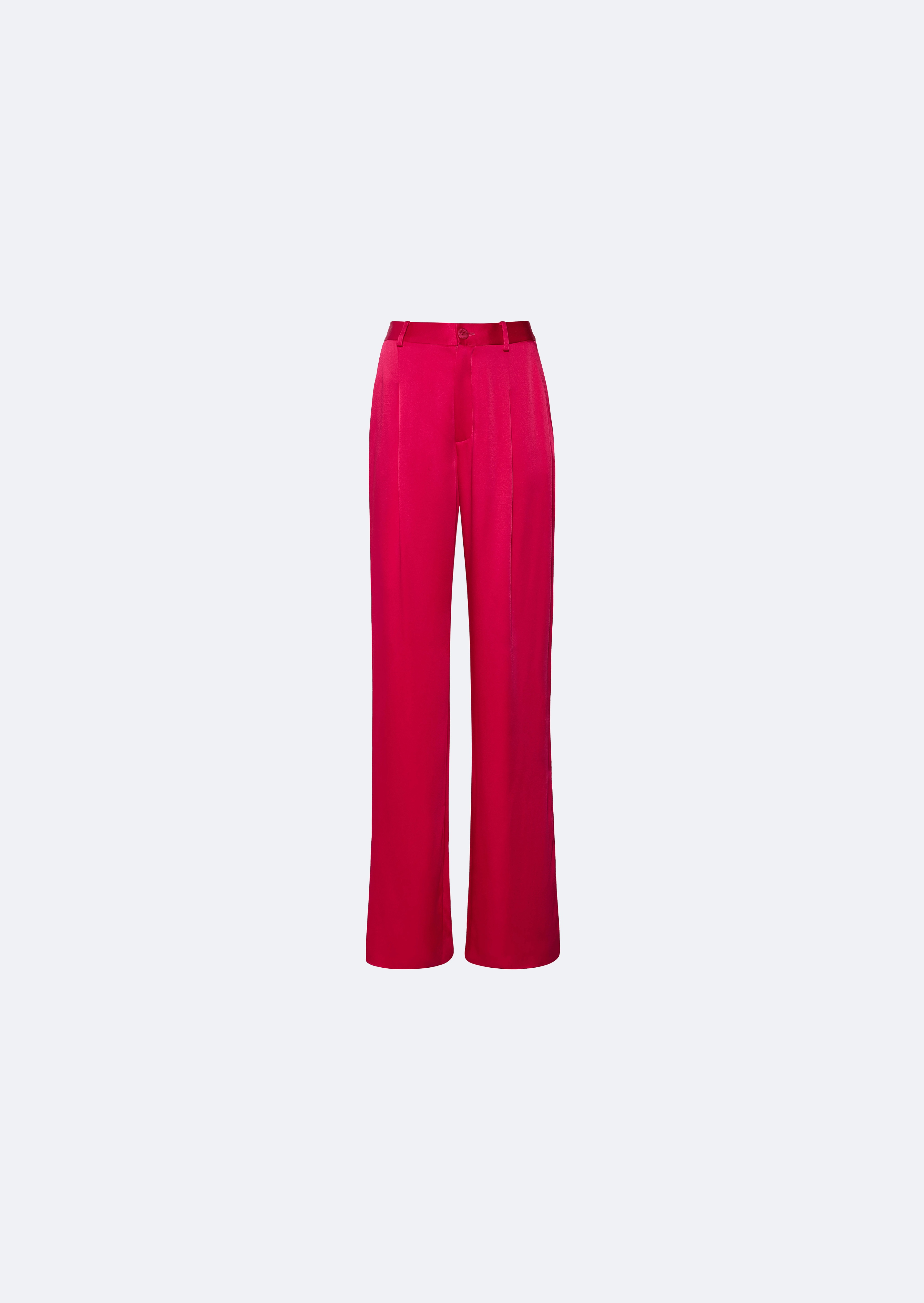 Satin Relaxed Pleated Pant - 1