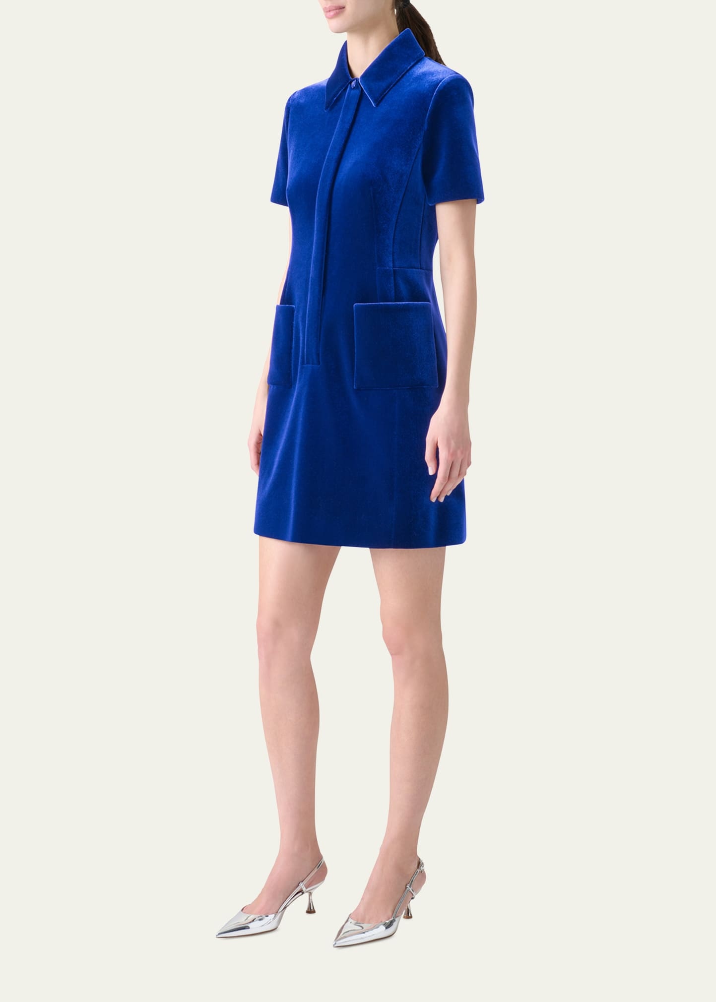 Velvet Patch Pocket Dress - 4