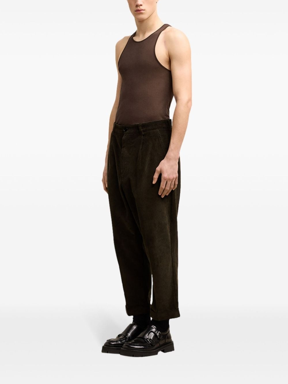 Carrot cotton cropped trousers - 3