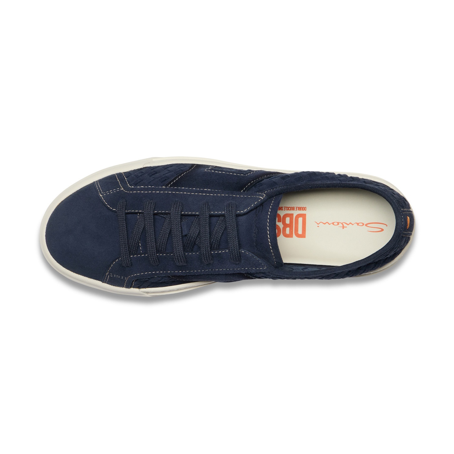 Men's blue woven suede Double Buckle Sneaker - 5