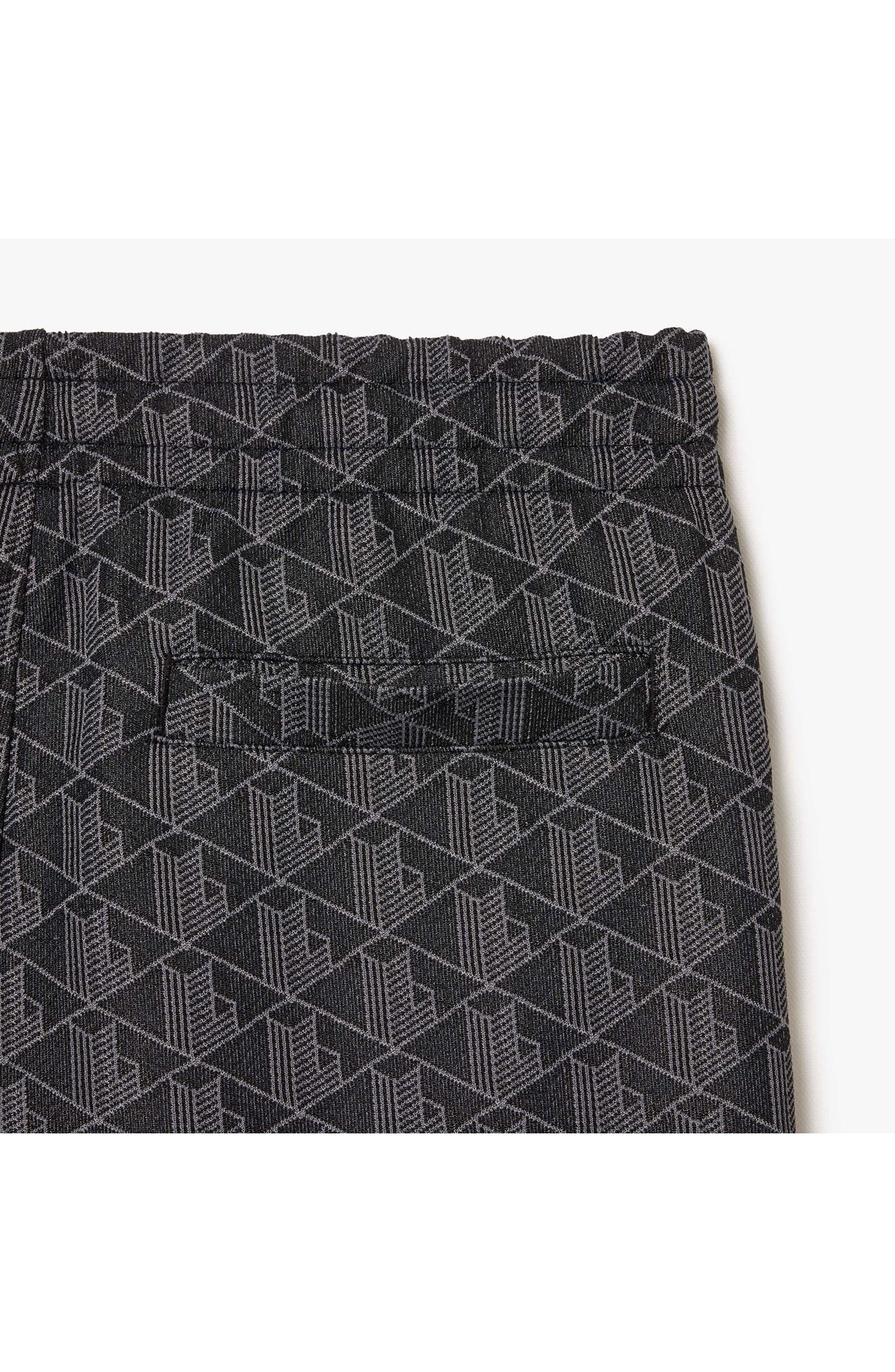 Lacoste Regular Fit Geo Print Track Pants in Black/Graphite at Nordstrom - 5
