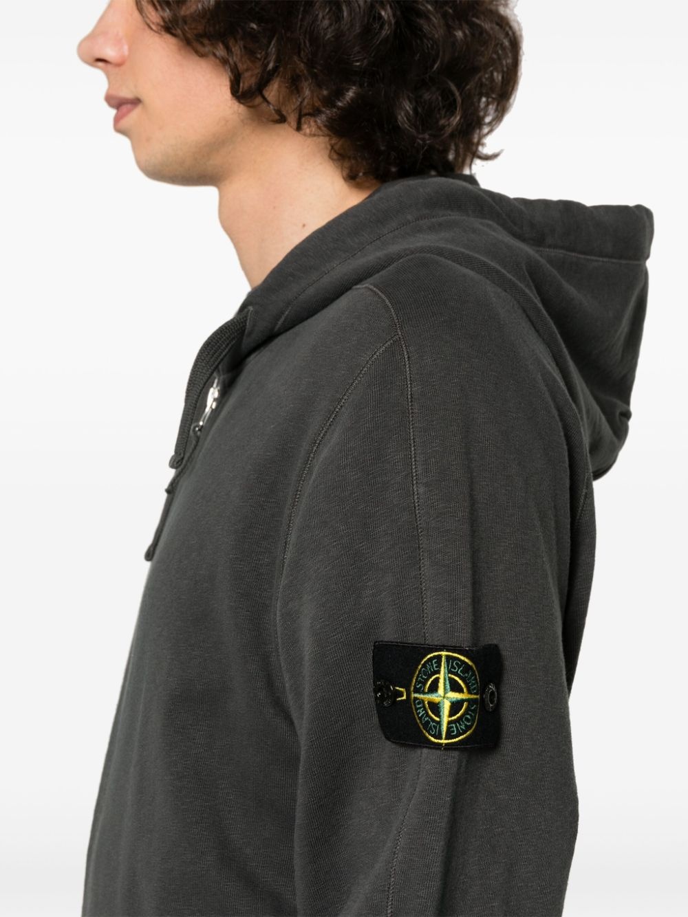 Compass cotton zip-up hoodie - 5