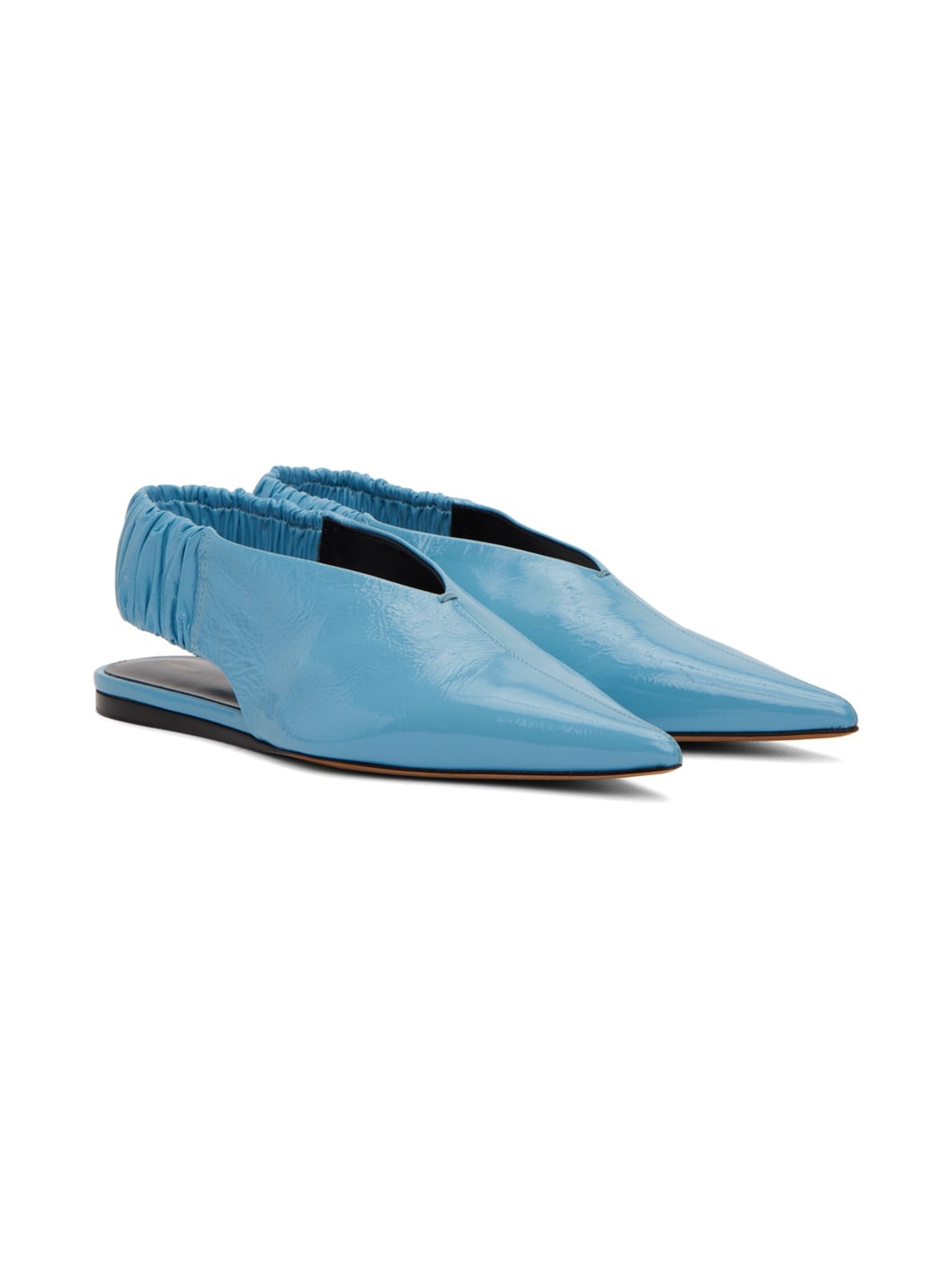 Blue Spike Slingback Ballerina Flats - 4
