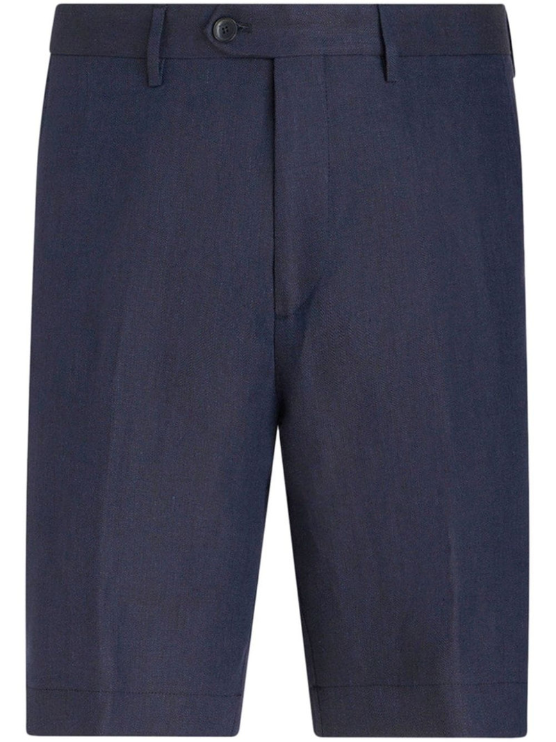 pressed-crease linen bermuda shorts 1