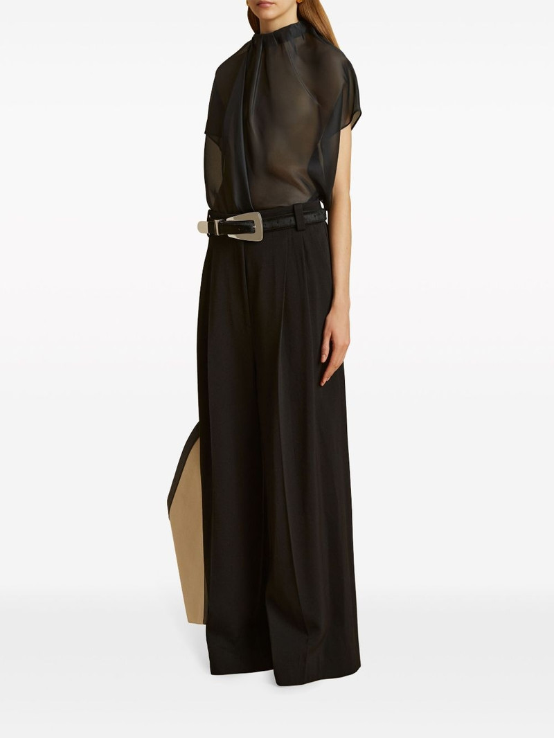 KHAITE Simone pleated wide-leg trousers outlook