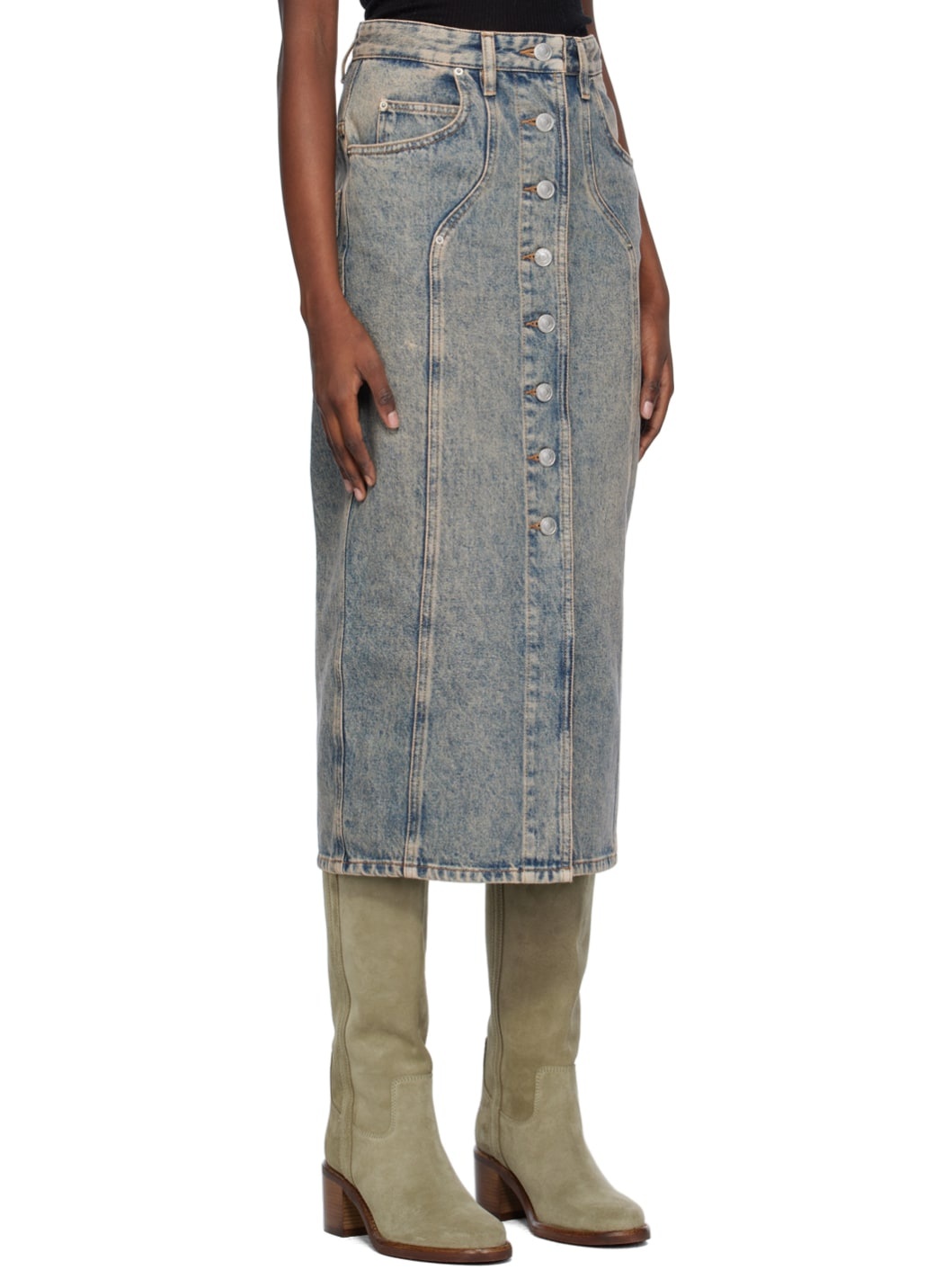 Blue Vandy Denim Midi Skirt - 2