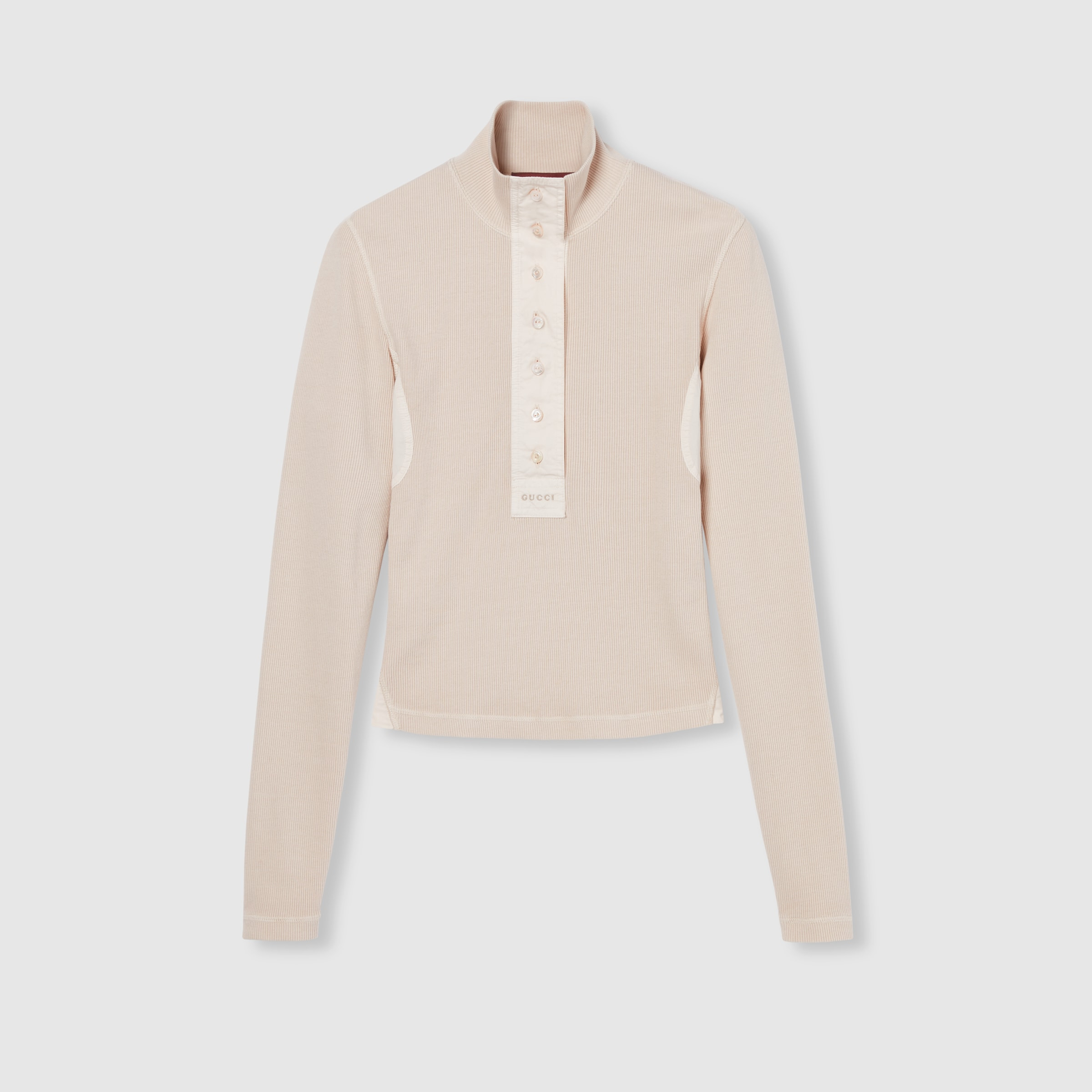 Cotton rib long-sleeve T-shirt - 1