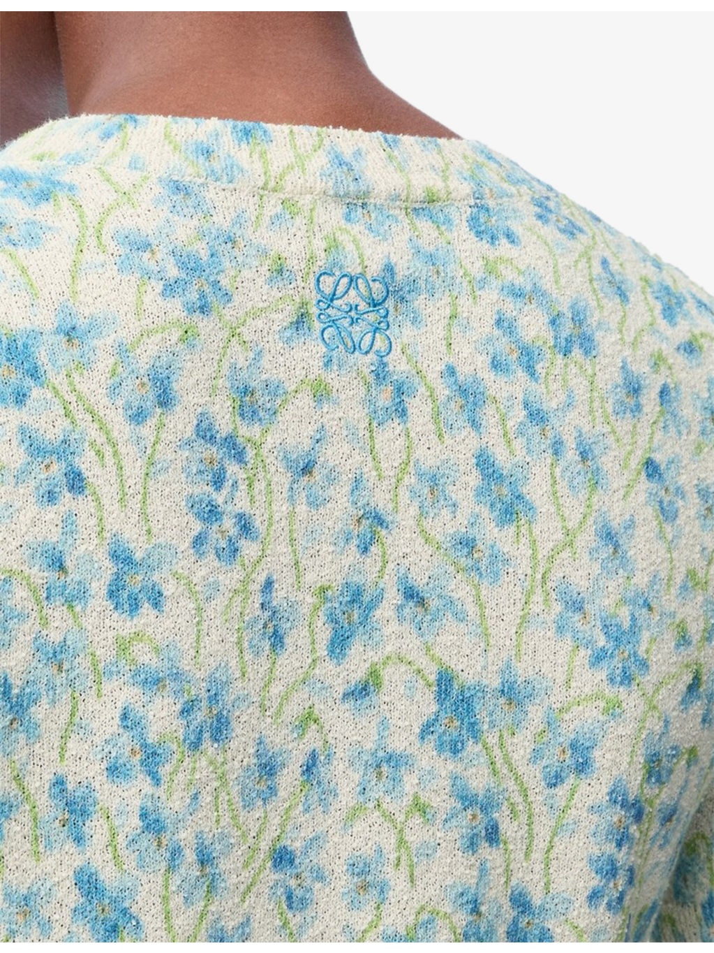 Floral-Intarsia Short-Sleeved Cotton-Blend Jumper - 5