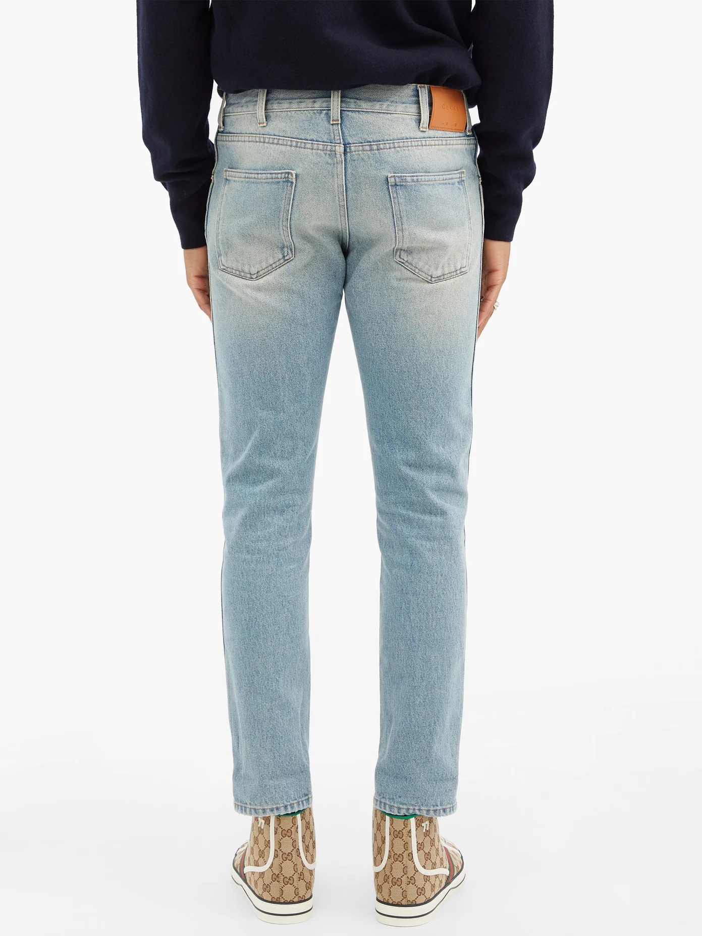 Stone-bleached tapered jeans - 5