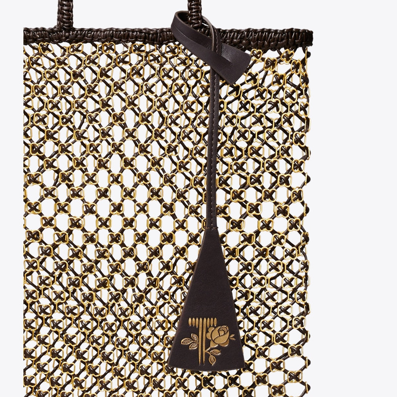 Small Handwoven Chain Mesh Tote 4