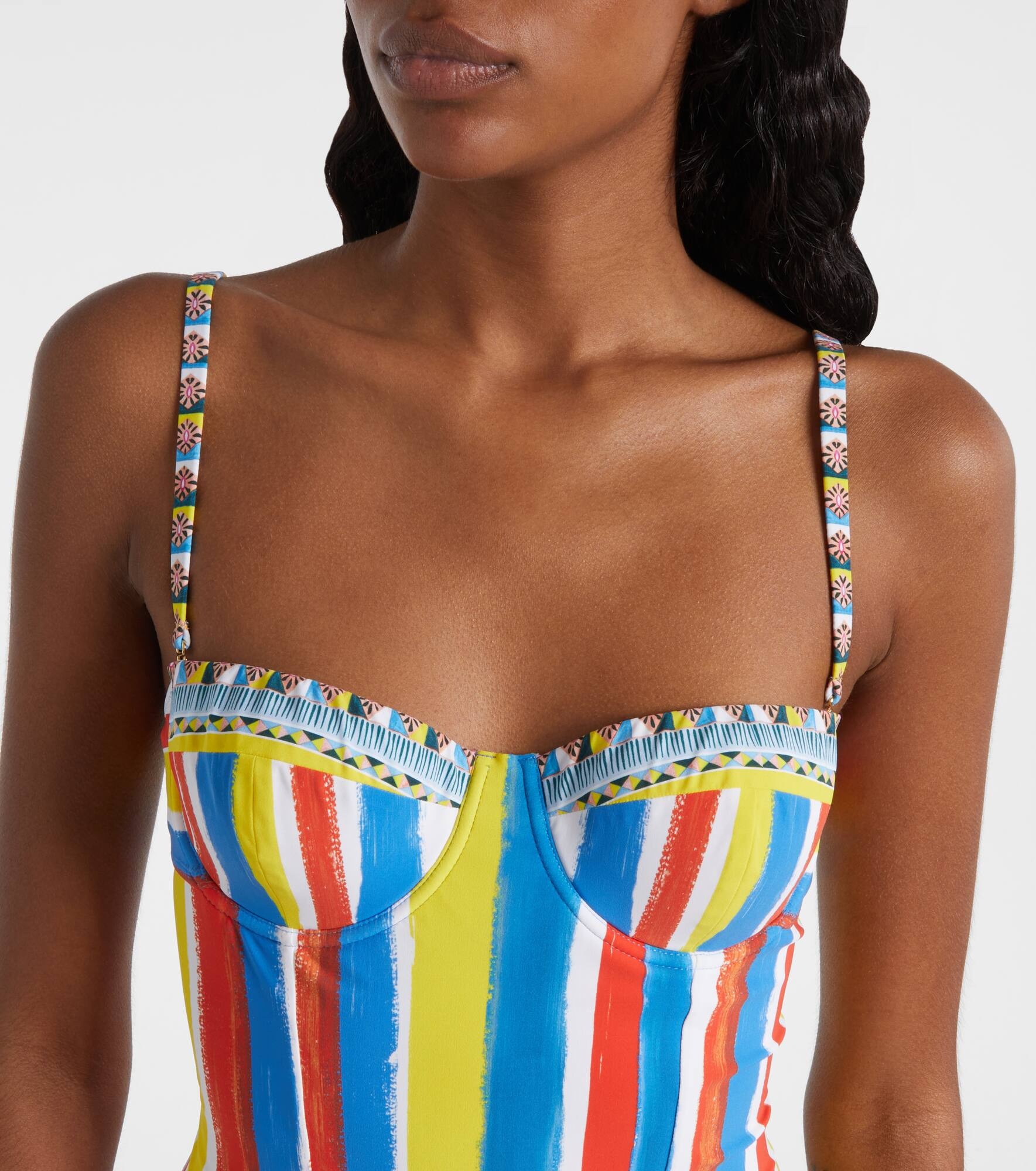 Cutout striped swimsuit - 4
