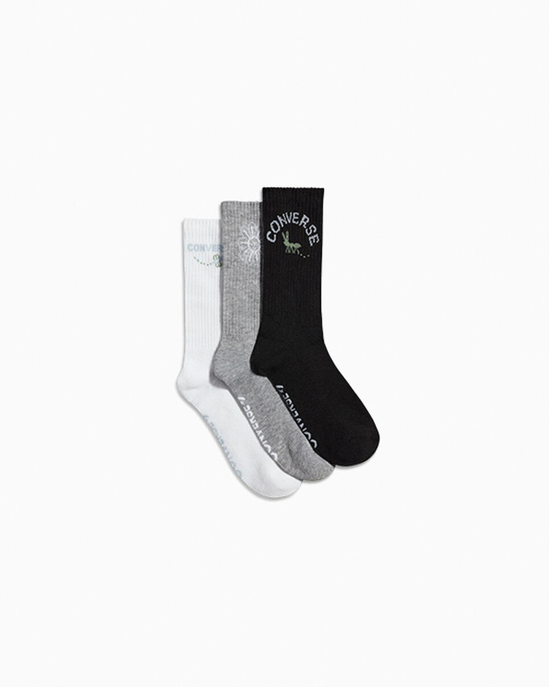 3-Pack Floral Crew Socks 1