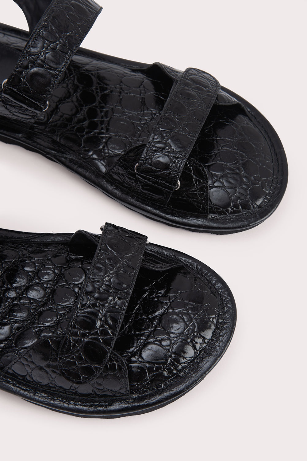 Gideon Black Circular Croco Embossed Leather - 5